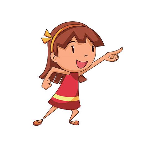 Girl Pointing Her Finger Illustrations Royalty Free Vector Graphics