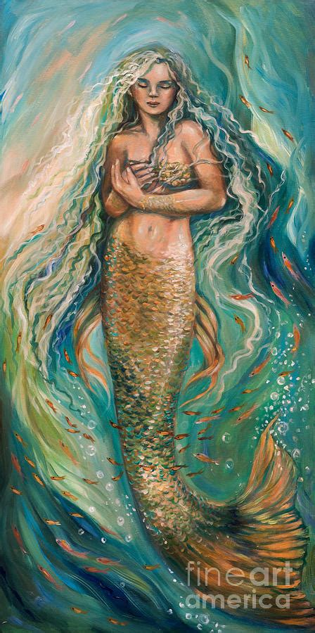 Slumbering Mermaid Painting By Linda Olsen