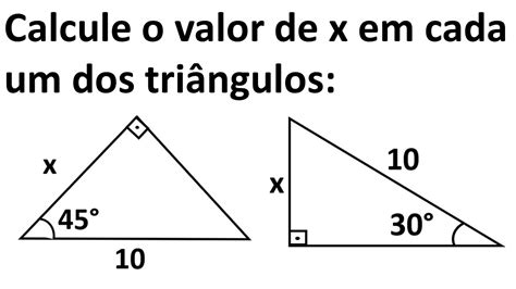 Calcular O Valor De Y Nos Triângulos Retângulos