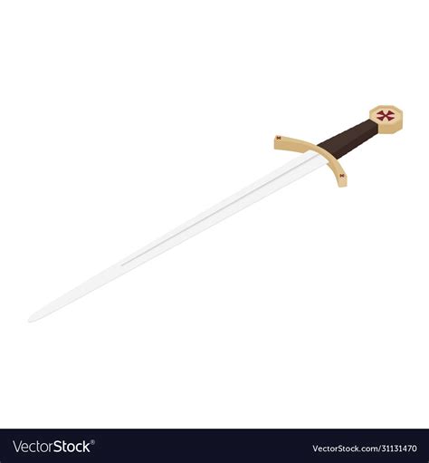 Accolade Sword Knights Templar Medieval Weapon Vector Image