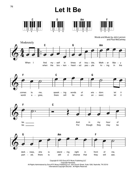 The ubiquitous christmas standard goes down a treat with children. Let It Be Sheet Music | The Beatles | Super Easy Piano | Clarinet sheet music, Flute sheet music ...