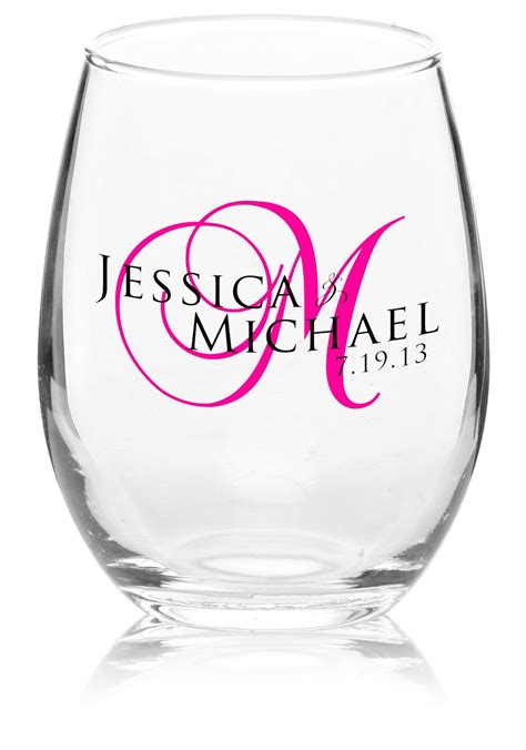 Custom 9oz Arc Perfection Personalized Stemless Wine Glasses From 0 82 Per Glass Wedding