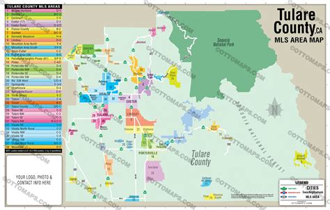 Tulare County Mls Area Map California Otto Maps