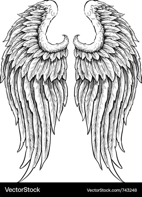 Hand Drawn Angel Wings Royalty Free Vector Image