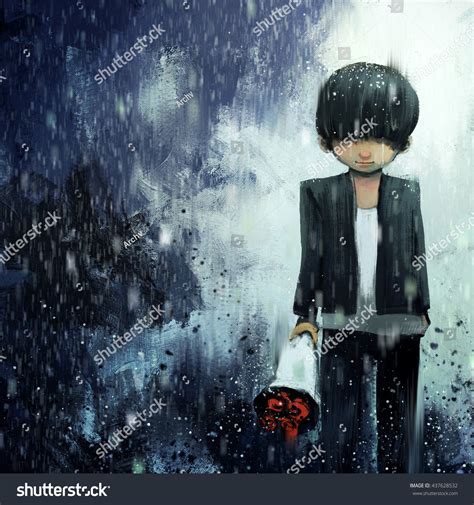Anime Boy In Rain Sad Anime Boy Sadness Crying Teary Eyes Moon