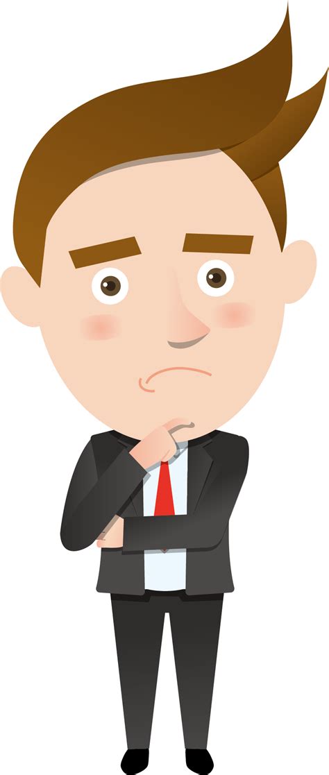 Man Thinking Clipart Png Cartoon Person Thinking Png 398x550 Png Images