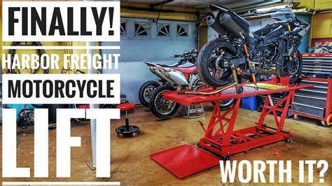 I put nonskid tape on the sides to help with footing when pulling a bike on it. Harbor Freight Motorcycle Lift Table For Sale | Decoration ...