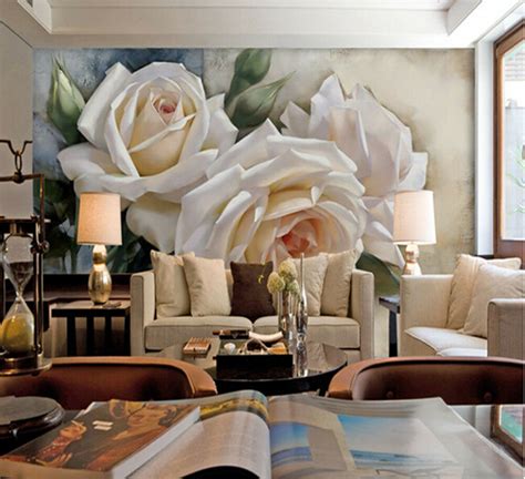 3d Wallpaper Bedroom Mural Roll Modern Luxury Embossed Flowers