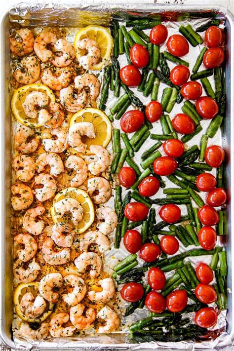 Easy shrimp scampi without wine, add pasta and you'll have dinner in less than 30 minutes. Sheet Pan Shrimp Scampi (No wine!)