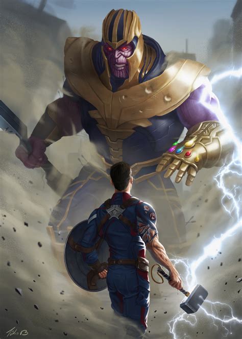 1536x2152 Resolution Captain America Against Thanos Endgame Art