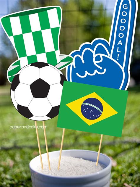 Soccer Printable Photo Booth Props Paper And Cake Photo Booth Props