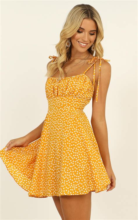 Summer Jam Dress In Yellow Floral Showpo Short Summer Dresses
