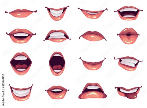 Mouth Lips Character Emotions Open And Closed Man Woman Animate Facial