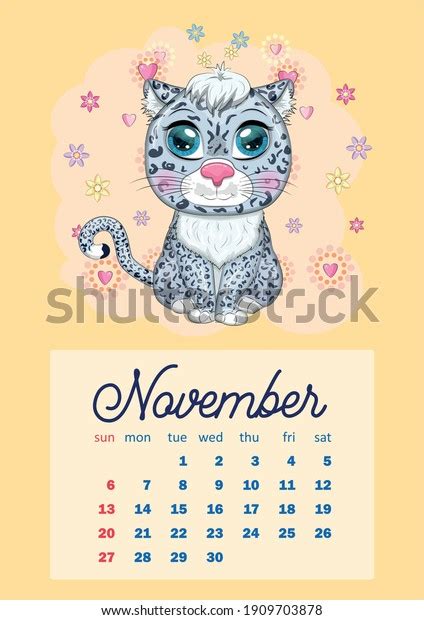 Calendar 2022 Cute Cardboard Animals Every Stock Vector Royalty Free