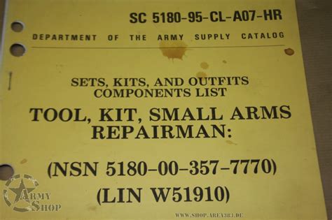 Sc 5180 95 Cl A07 Hr Tool Kit Small Arms Us Army Military Shop