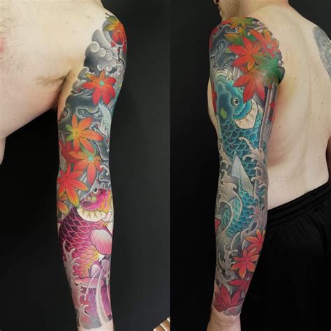 Koi Sleeve By Tomo From SilkNeedleTattoo In Nagaoka Japan R Tattoos