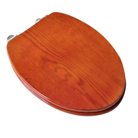 Bathdecor Contemporary Design Full Cover Solid Oak Wood Elongated