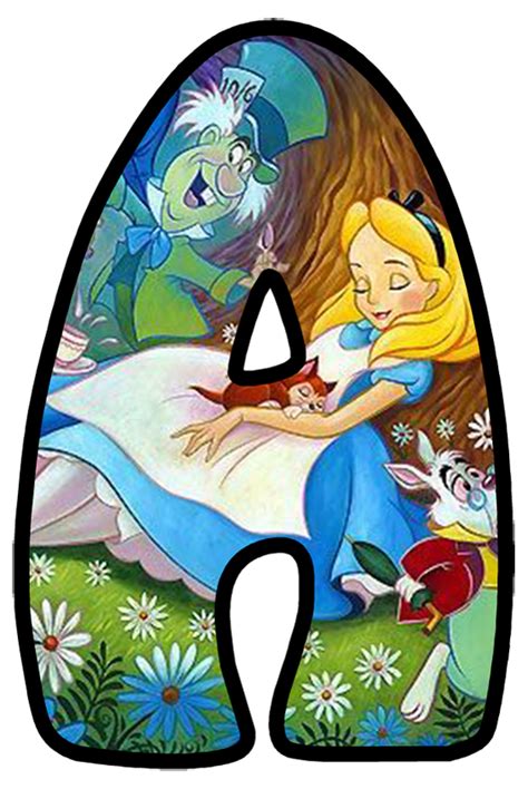 Buchstabe Letter A Disney Alphabet Alice In Wonderland Theme