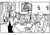 Restaurant Coloring Table Printable sketch template