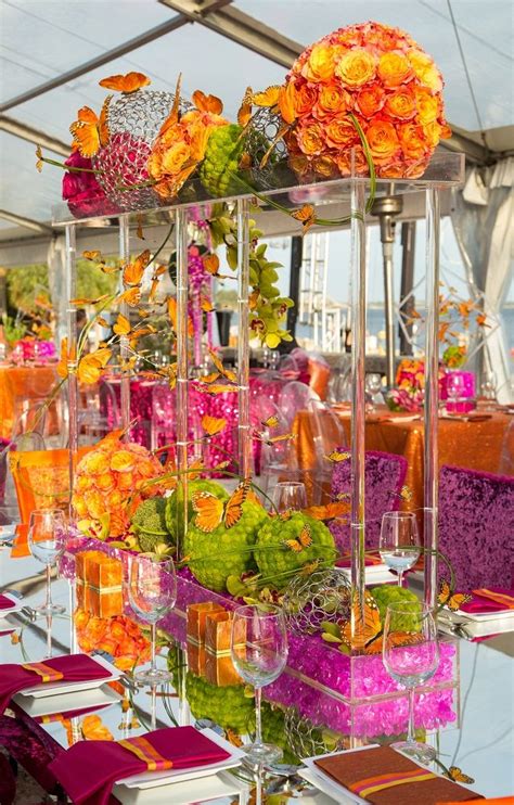 17 Best Images About Hot Pink And Orange Centerpieces On Pinterest