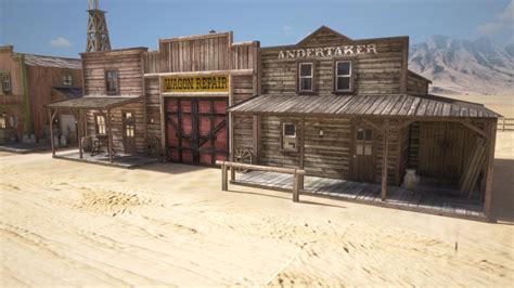 Western Town 3d model - CGStudio | Old western towns, Western town, Western saloon