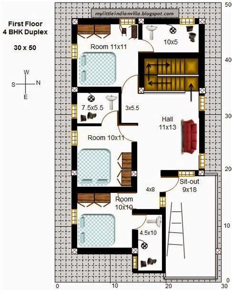 20 x 30 east face house plan with front elevation design and construction images reviewed by awesome house plans on august 17, 2020 rating: Stylist Ideas 7 Duplex House Plans For 30x50 Site East ...