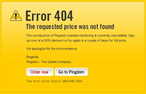 Love And Hate For The 404 Error Campaign Pingdom