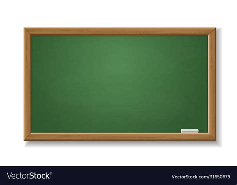 Green Blackboard Empty Realistic Old Chalkboard Vector Image