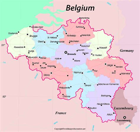 4 Free Printable Labeled And Blank Map Of Belgium On World Map In Pdf