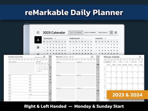 Remarkable 2 Templates 2023 And 2024 Daily Planner Remarkable 2 Day