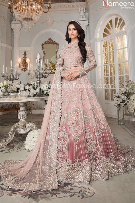 Premium Light Pink Bridal Lehenga Pakistani Designer Wear Online