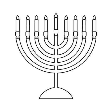 Menorah For Hanukkah Black Color Icon Decoration Religious Judaism
