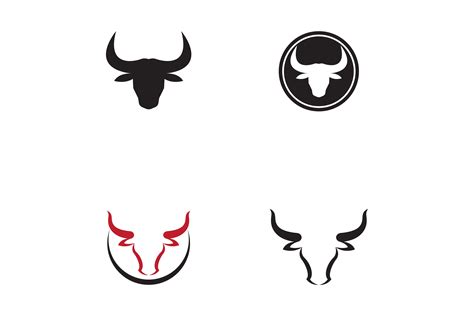 Bull Head Horn Icon Logo Vector Template Graphic By Mujiyono · Creative