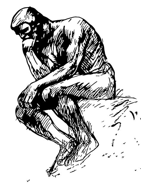 Rodin S Thinker Royalty Free Vector Clip Art Illustra