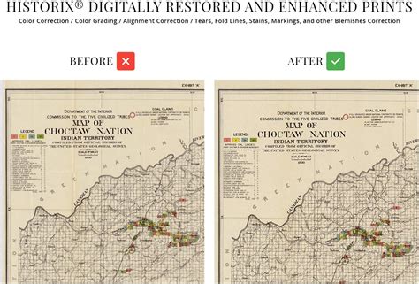 Buy Historix Vintage 1900 Choctaw Nation Indian Territory Map 24x30