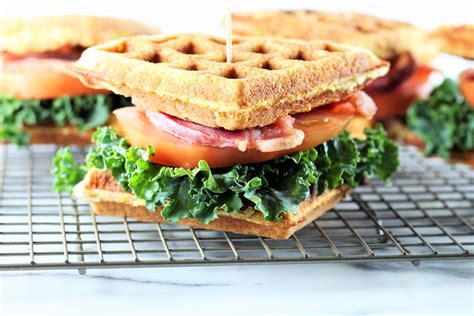 Maple Cornbread Waffle Blt Sandwiches Milk And Honey Nutrition