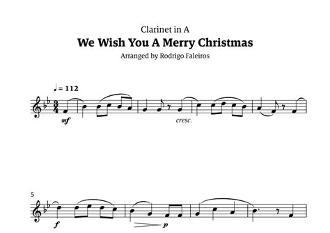 We Wish You A Merry Christmas For Solo Clarinet In A Sheet Music