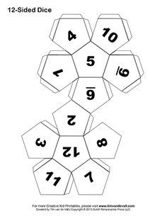 sided dice dice  templates  pinterest