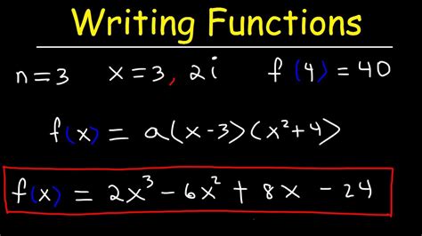 Writing Polynomial Functions With Given Zeros Precalculus Youtube