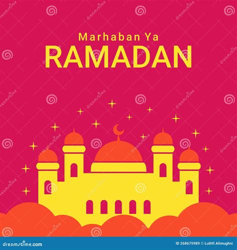 Marhaban Ya Ramadan Background Template Stock Vector Illustration Of