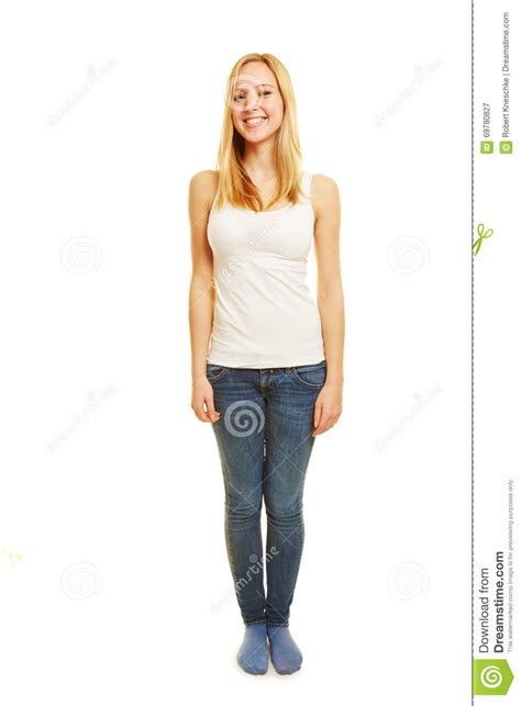 Full Body Shot Of Young Blonde Woman Stock Photo Image