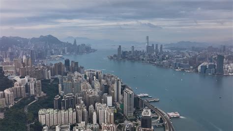 Victoria Harbour Daytime Panorama Of Hong Kong Aerial View 24689077 Stock Video At Vecteezy