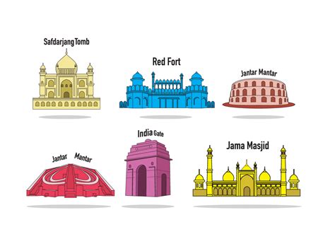 India Landmarks Vector Download Free Vector Art Stock Graphics And Images