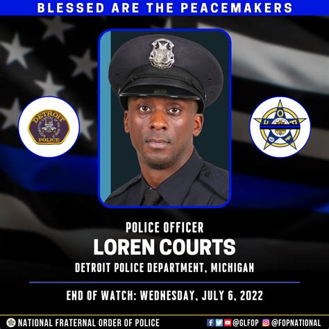 🔹 blessed are the peacemakers 🔹 police officer loren courts detroit police department michigan