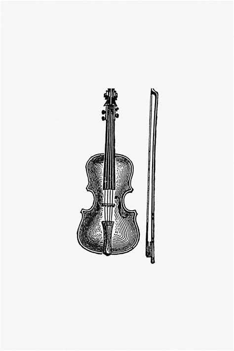 Vintage European Style Violin Engraving Free Photo Illustration Rawpixel