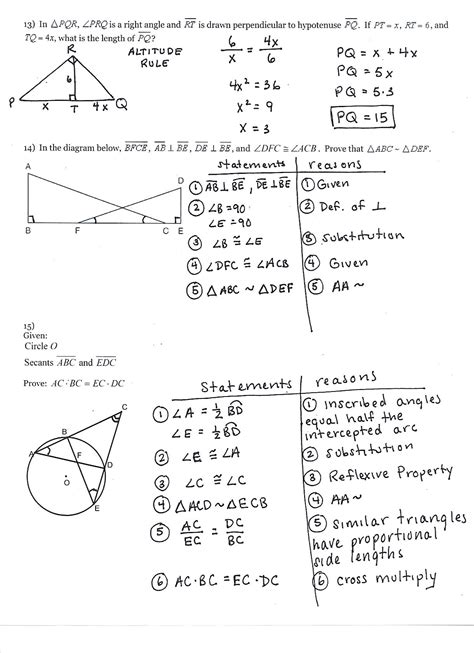 Here's what it says about similar triangles: Unit 9 - Similarity - TYWLS Geometry 2013-2014