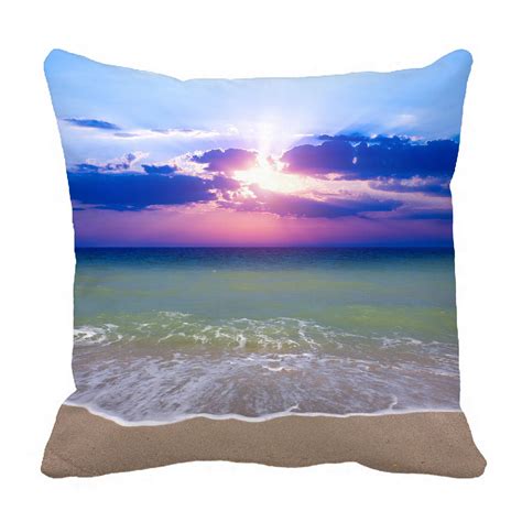 Phfzk Beautiful Seascape Pillow Case Nice Sunset Over Sea Beach