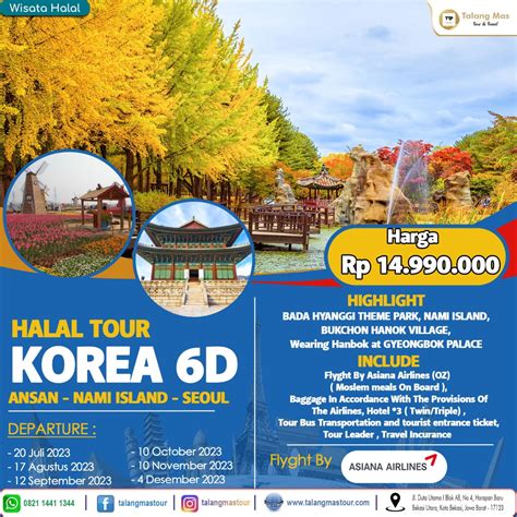 Paket Wisata Halal Tour Korea 6d Juli Sampai Desember 2023