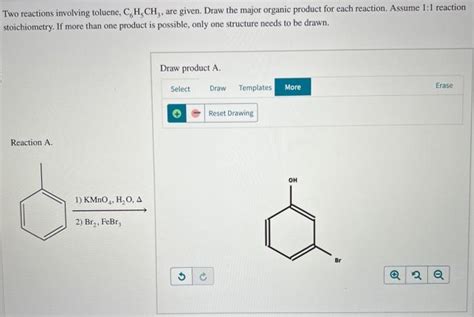 Solved Two Reactions Involving Toluene C6h5ch3 Are Given