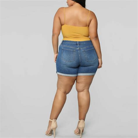 Oversize Women Vintage Skinny Denim Shorts Jean Summer Stretch Casual